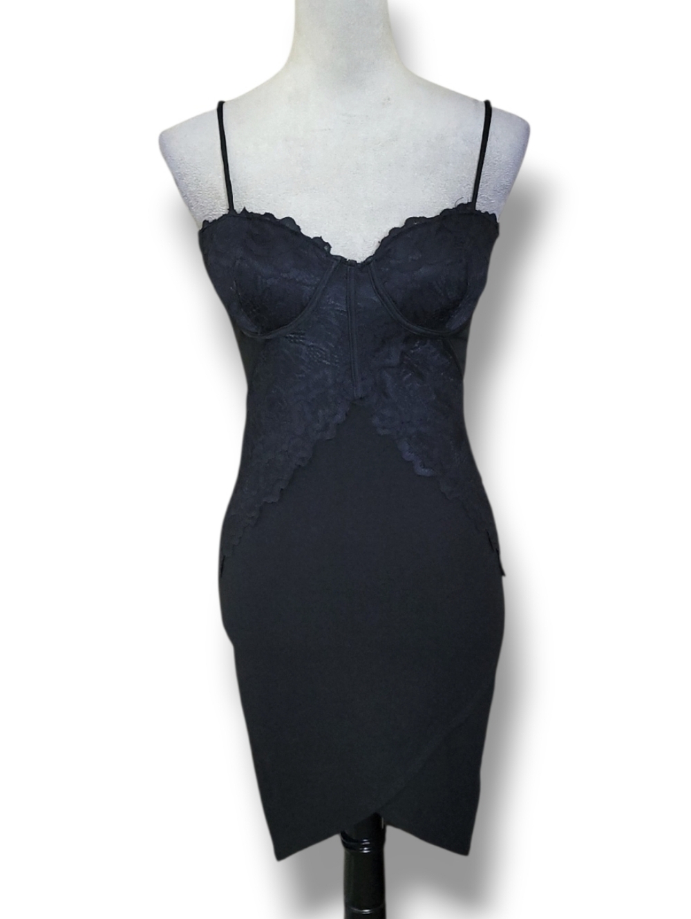 Charlotte Russe Y2K Black Corset Mini Dress Size S